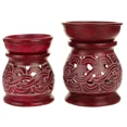 thumbnail image 4 of Oil Diffuser - Red Soapstone Oil Burner Carved 3.25", 4 of 4