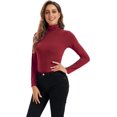 thumbnail image 1 of HSHDLDF Hauts à Manches Longues pour Femmes Col Roulé Doux Extensible Ajusté Couche de Base, 1 of 6