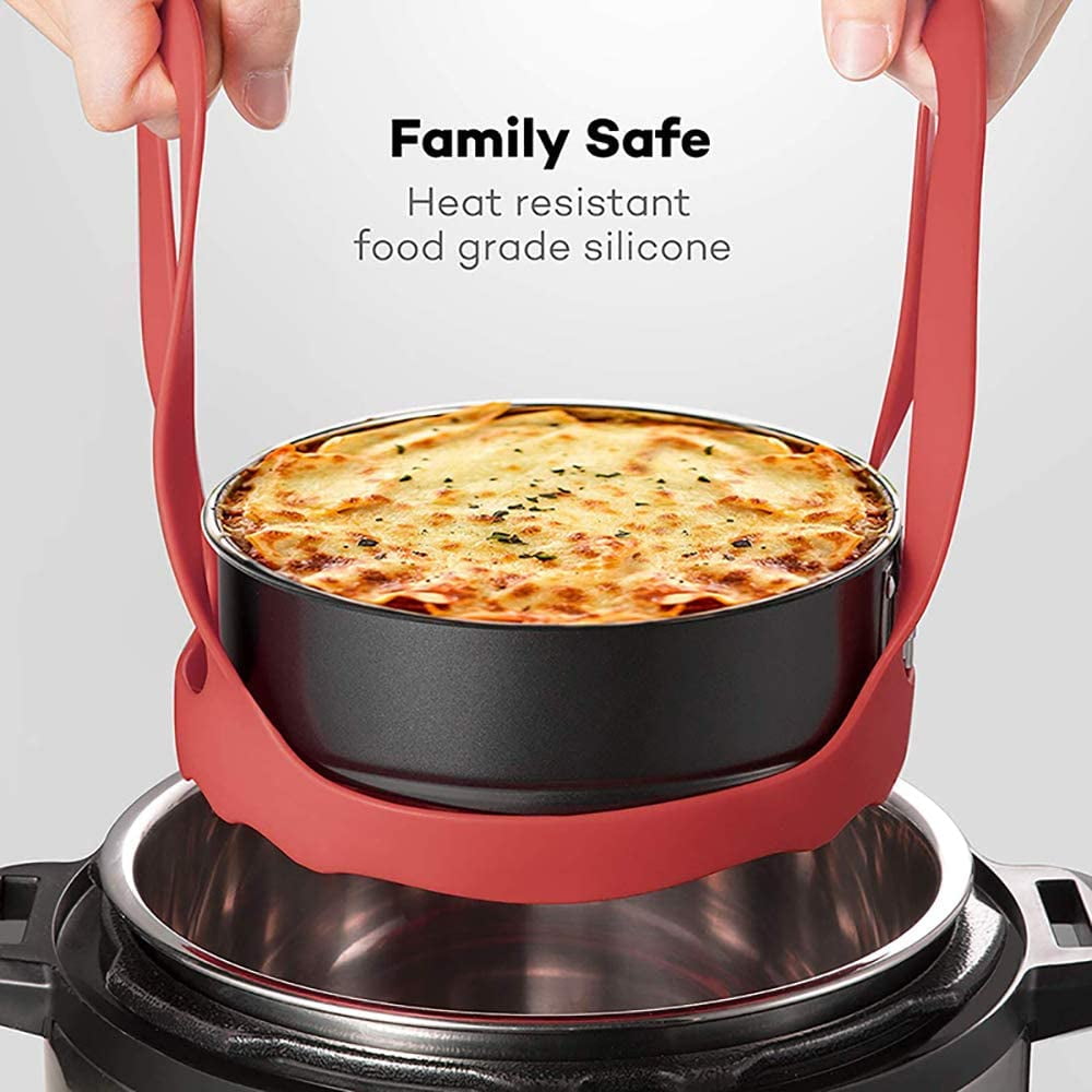 Silicone Sling Bakeware 6Qt 8Qt Instant Pot Ninja Foodi Multi Function Cooker Anti scalding Bakeware Steamer Lifter Rack BPA Free Silicone Egg Steamer Rack Red Walmart