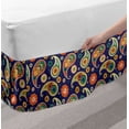 thumbnail image 2 of Paisley Bed Skirt, Colorful Illustration Floral Ornament Continuous, Elastic Bedskirt Dust Ruffle Wrap Around for Bedding Decor, 4 Sizes, Multicolor, by Ambesonne, 2 of 2