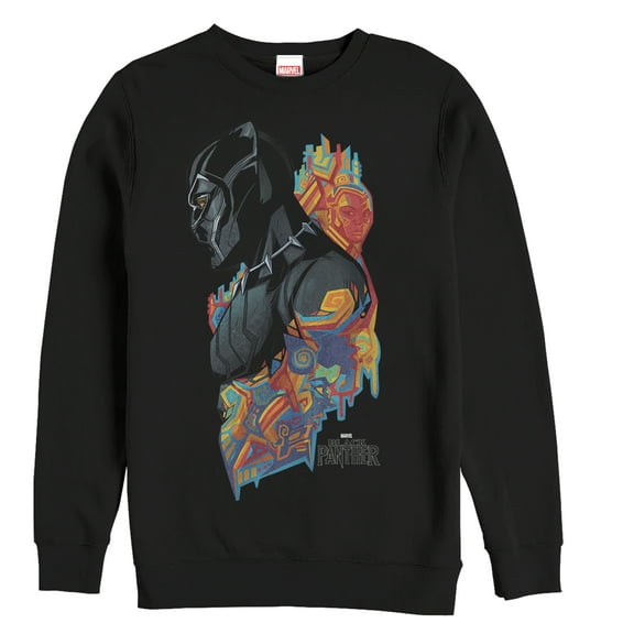 Men's Marvel Black Panther 2018 Artistic Pattern  Sweatshirt Black 2X Large