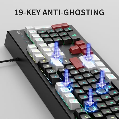 MageGee Creamy Keyboard,K2 Keyboard Wired RGB Backlit 104 Keys