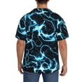 thumbnail image 3 of Fotbe Lightning Camisa Estampada de Manga Corta para Hombre, Casual de Verano, Estilo Playero, Sin Arrugas-XX-Large, 3 of 5