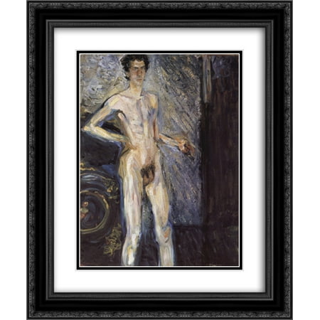 Richard Gerstl 2x Matted 20x24 Black Ornate Framed Art Print 'Self Portrait (Nude in a full