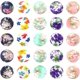 thumbnail image 1 of 1 caja de 30 cuentas de silicona con 5 estilos de estampado floral, 15 mm, multicolor, camelia, violeta, flor de cerezo, flores de primavera., 1 of 6