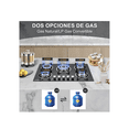 thumbnail image 2 of Parrilla de gas empotrable negra con 5 quemadores de cristal templado, 2 of 5