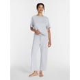 thumbnail image 3 of Joyspun Women's French Terry Knit Sleep Capri Pants, 25” Inseam, Sizes XS-3X, 3 of 6