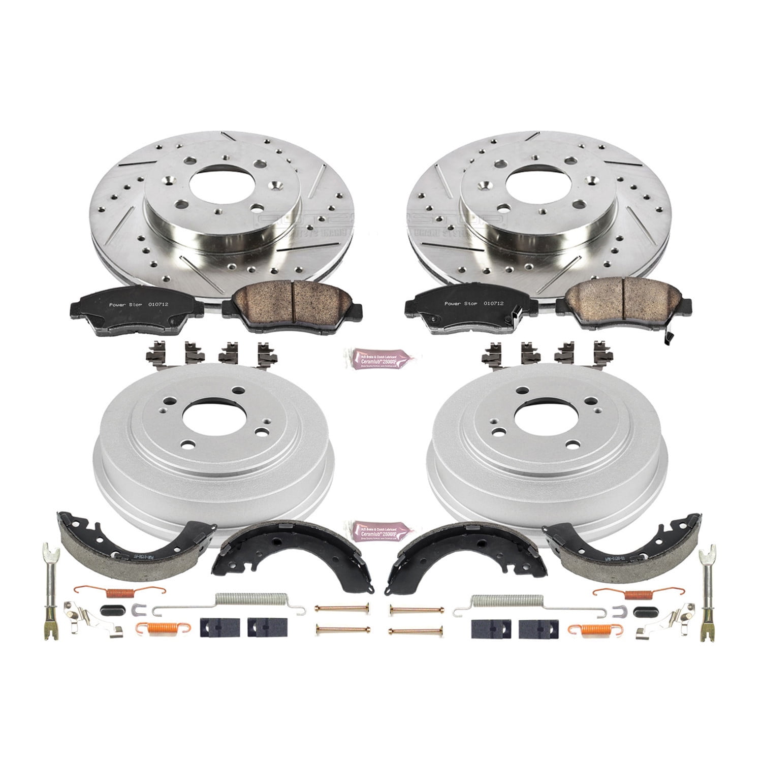 PowerStop Front and Rear Z23 Evolution Sport Brake Pad Rotor Drum and Shoe Kit Fits: HONDA Select Models K15088DK