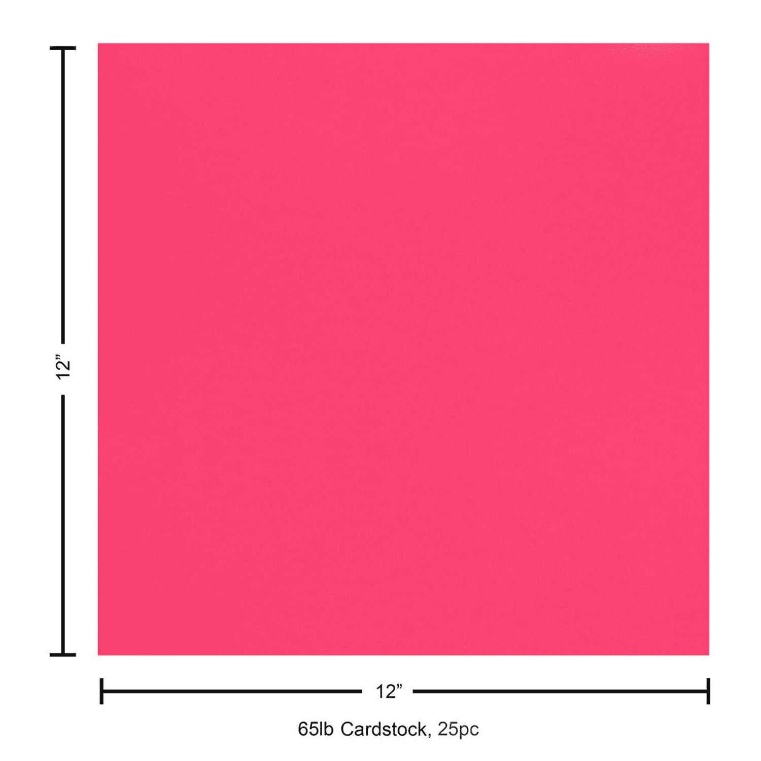 PA Paper Accents Stash Builder Cardstock 12" x 12" Hot Pink, 65lb colored cardstock paper for card making, scrapbooking, printing, quilling and crafts, 25 piece pack
