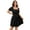 Black, variant on Womens Plus Size Square Neck Short Sleeve Mini Dress with Stretch Fabric for Flattering Fit and Easy Everyday Wear