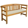 thumbnail image 6 of vidaXL Outdoor Patio Bench Garden Park Bench with Cushion Solid Wood Acacia, 6 of 16