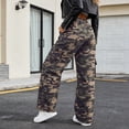 thumbnail image 6 of RUTAYY Women's Pants Casual Loose Fit Print with Large Pockets Drawstring Comfortable Everyday Wear Long Cargo Bottoms Trendy Beach Trousers, 6 of 7