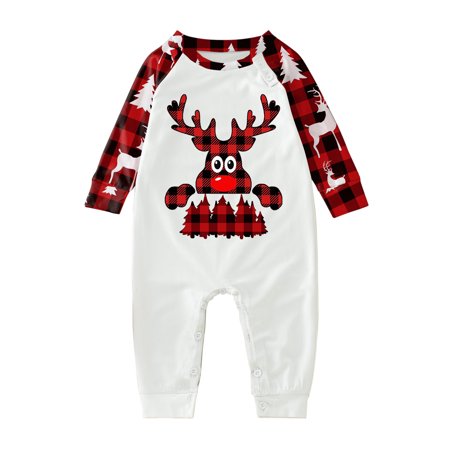 

Sanfanil Family Pajama Set Christmas Plaid Print Homewear Baby Style