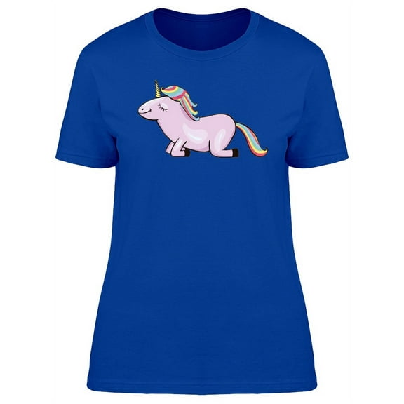Rainbow Doodle Unicorn Cartoon T-Shirt Women -Image by Shutterstock, Female XX-Large