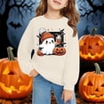 thumbnail image 1 of Chandail en Molleton Décontracté et à la Mode pour Enfants Halloween Imprimé 2D Col Rond Manches Longues Beige, 1 of 6