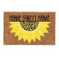 thumbnail image 2 of 24"x16" - Coir Door Mat with Heavy Duty Backing - Welcome Mats for Entryway, Porch - Anti-Slip PVC & Coconut Fiber Surface - Natural Home Accessories, Minimalist Original Design,Sunflower Theme, 2 of 7