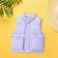 thumbnail image 3 of Generic Toddler Birthday Tops Toddler Kids Baby Winter Warm Jacket Outerwear Solid Color Vest Coat Outwear for Girls Boys with Pocket, 3 of 8