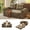 Brown, variant on BedLuxury 55" Foldable Loveseat Futon Sofa Bed with Cup Holder & Storage Pocket, Sleeper Couch, Space Saving, Chenille Black