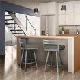 thumbnail image 2 of Amisco Derek 30.75" Polyester Swivel Bar Stool in Heather Light Gray/Glossy Gray, 2 of 4