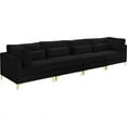 thumbnail image 1 of Meridian Furniture Julia Black Velvet Modular Sofa, 1 of 7