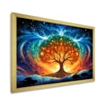 thumbnail image 2 of Designart "Tree of Life Blue and Orange Harmony" Landscapes Framed Wall Art Decor - Country Blue Tree Entryway Framed Wall Art, 2 of 6