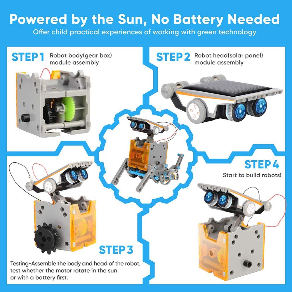 Sillbird STEM 12-in-1 Education Solar Robot Toys -190 Pieces DIY Building Science Experiment Kit for Kids Aged 8-10 and Older,Solar Powered by The Sun - image 3 of 6