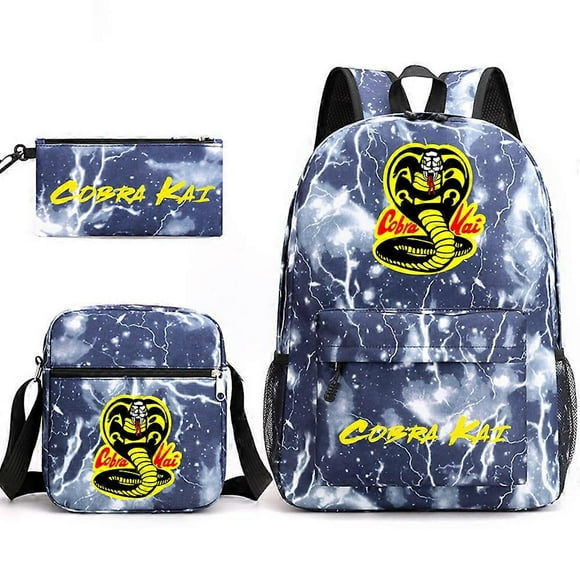 Cobra Kai School Bag Backpack Pencil Case Shoulder Bag Three-piece Set _08