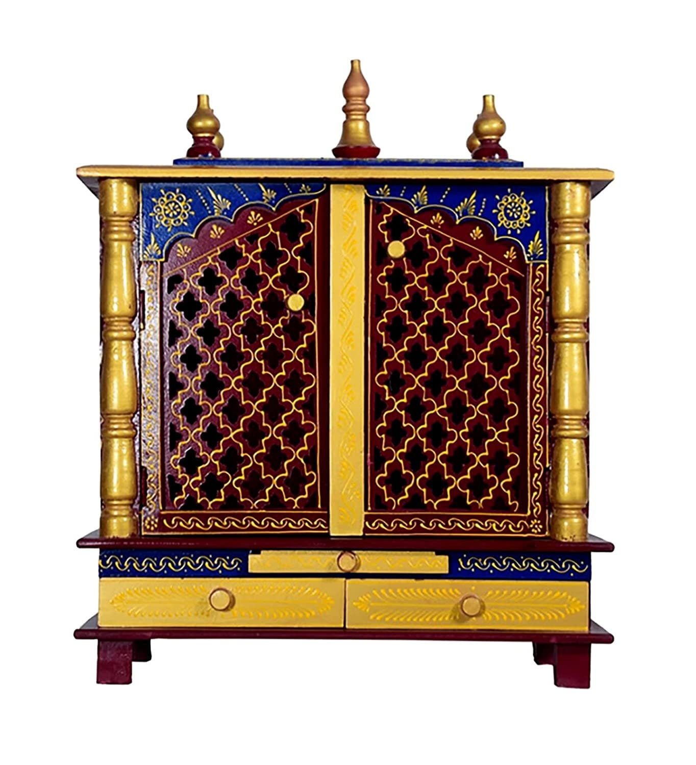 Rajasthani Ethnic Handcrafted Wooden Temple / Mandir / Pooja Ghar