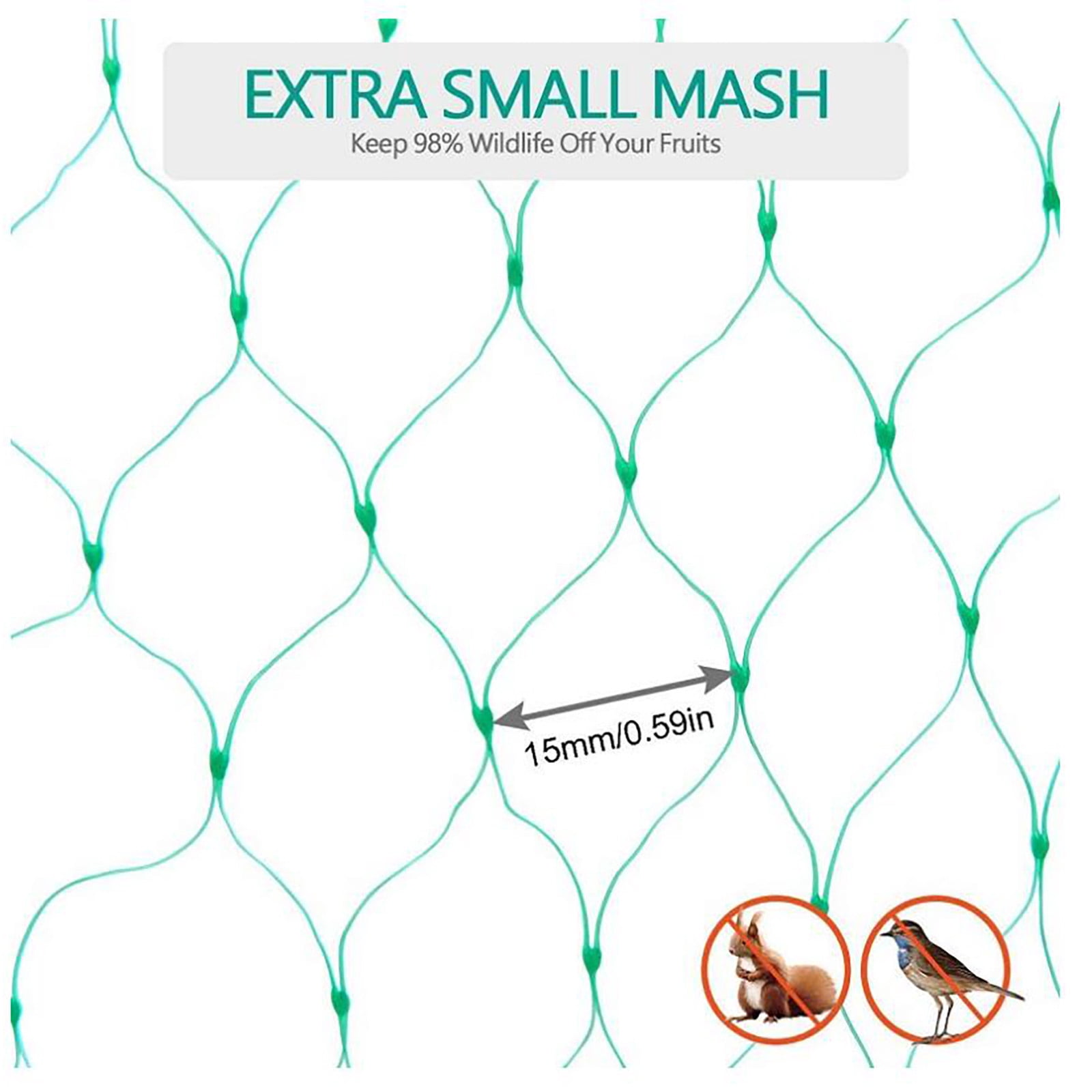 Lunxisen 2 Pcs Garden Netting Plant Protection Barrier Fine Mesh Cover for Fruit Trees Outdoor Gardening Pest Control Bird Netting(4*10m)