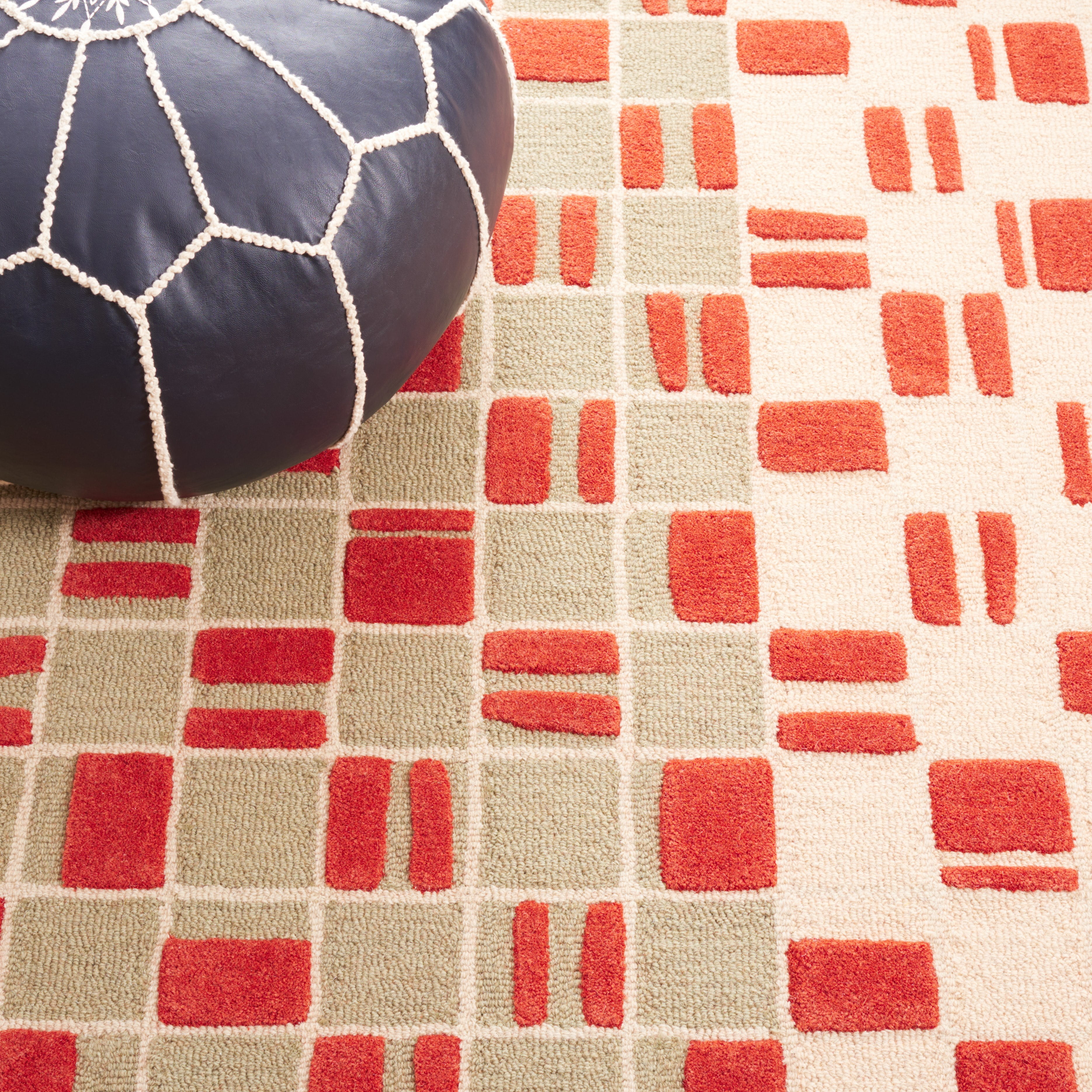 SAFAVIEH Genre Deidra Geometric Area Rug, Gray/Red, 3' x 5'