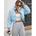 thumbnail image 4 of Women' s Cropped Quilted Puffer Jacket Outerwear Coats, 4 of 9