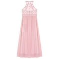 thumbnail image 4 of CHICTRY Kids Big Little Girls Halter Neck High Waist Floral Lace Chiffon Birthday Party Dress Pink 14, 4 of 7