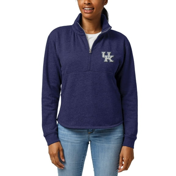 Women's League Collegiate Wear Heather Royal Kentucky Wildcats Victory Springs Tri-Blend Quarter-Zip Pullover Sweatshirt