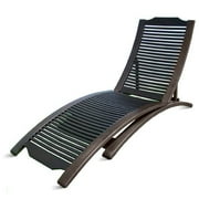 Folding Hardwood Chaise Lounge-dark