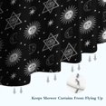 thumbnail image 6 of Black White Sun Moon Star Geometry Pattern Shower Curtain 72"x72" ,Bathroom Decorative Shower Curtains Set with 12 Hooks,Modern Waterproof Washable Shower Curtain, 6 of 6