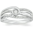 thumbnail image 1 of 1 Ct Diamond Multi Row Diamond Woven Right Hand Ring 10k White Gold, 1 of 3