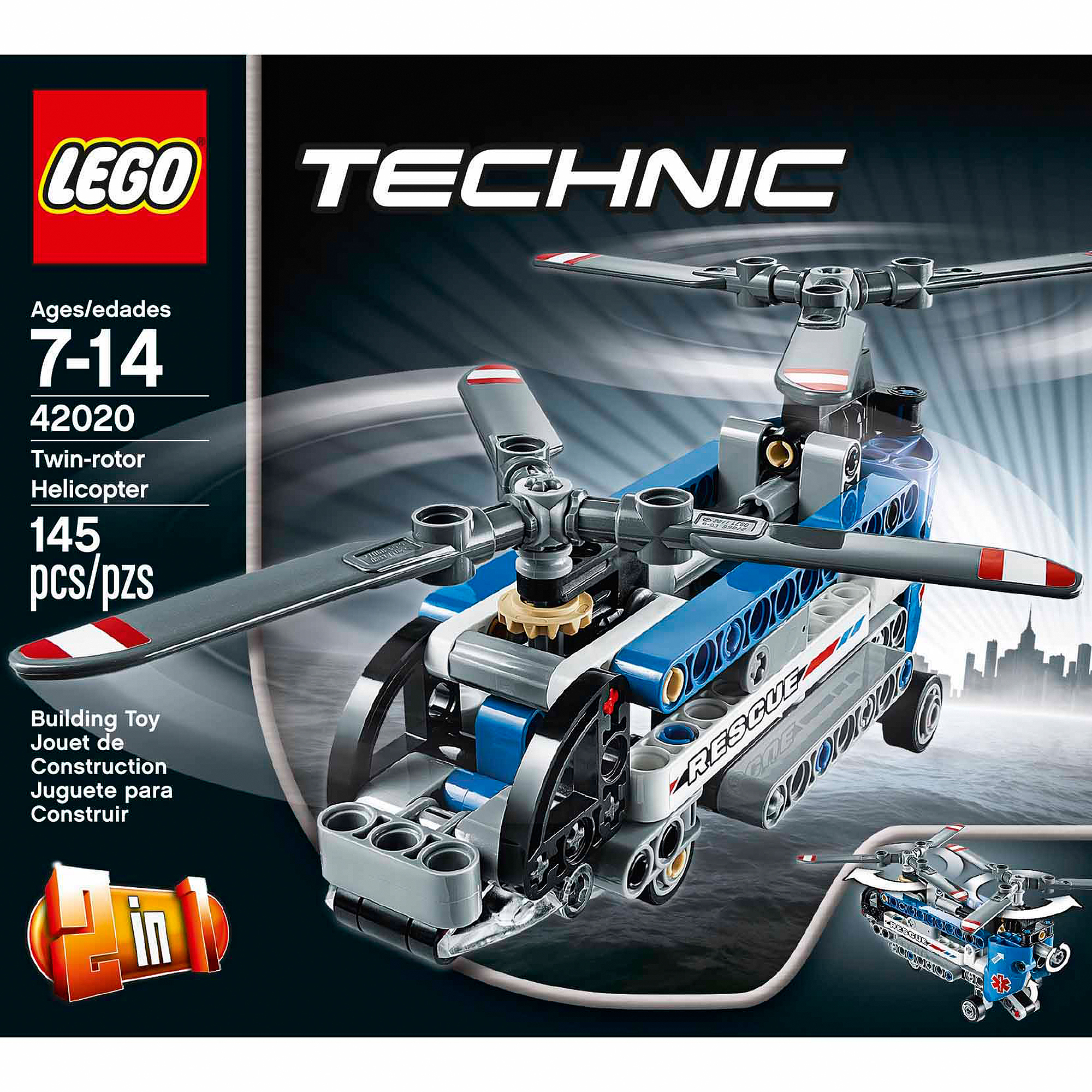 New Lego Building Toy Technic Twin-Rotor Helicopter Model Kit 145-Piece 42020 ! - image 2 of 6