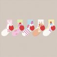 thumbnail image 2 of CAUYDY Tween Girls Ruffle Socks 5PC Set 9Y 10Y 11Y 12Y Teen Fall Winter Floor Socks Cute Cartoon Print Mid Cut Sizes 9-12 Years, 2 of 5