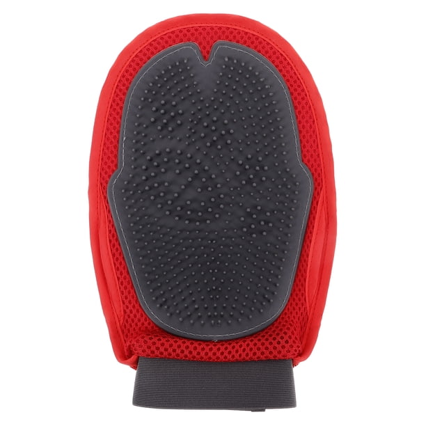 BRIGHTFUFU Guante cepillo masajeador de doble cara para quitar el pelo suelto de las mascotas, para un aseo suave y eficiente.