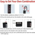 thumbnail image 5 of 2 Pack Combination Padlock, 4 Digit Resettable Outdoor Waterproof Padlock with Keys, Combo Lock for School, Sports or Gym Locker, Employee Fence, Gate, Case, Toolbox, Hasp Storage (Black 2), 5 of 5