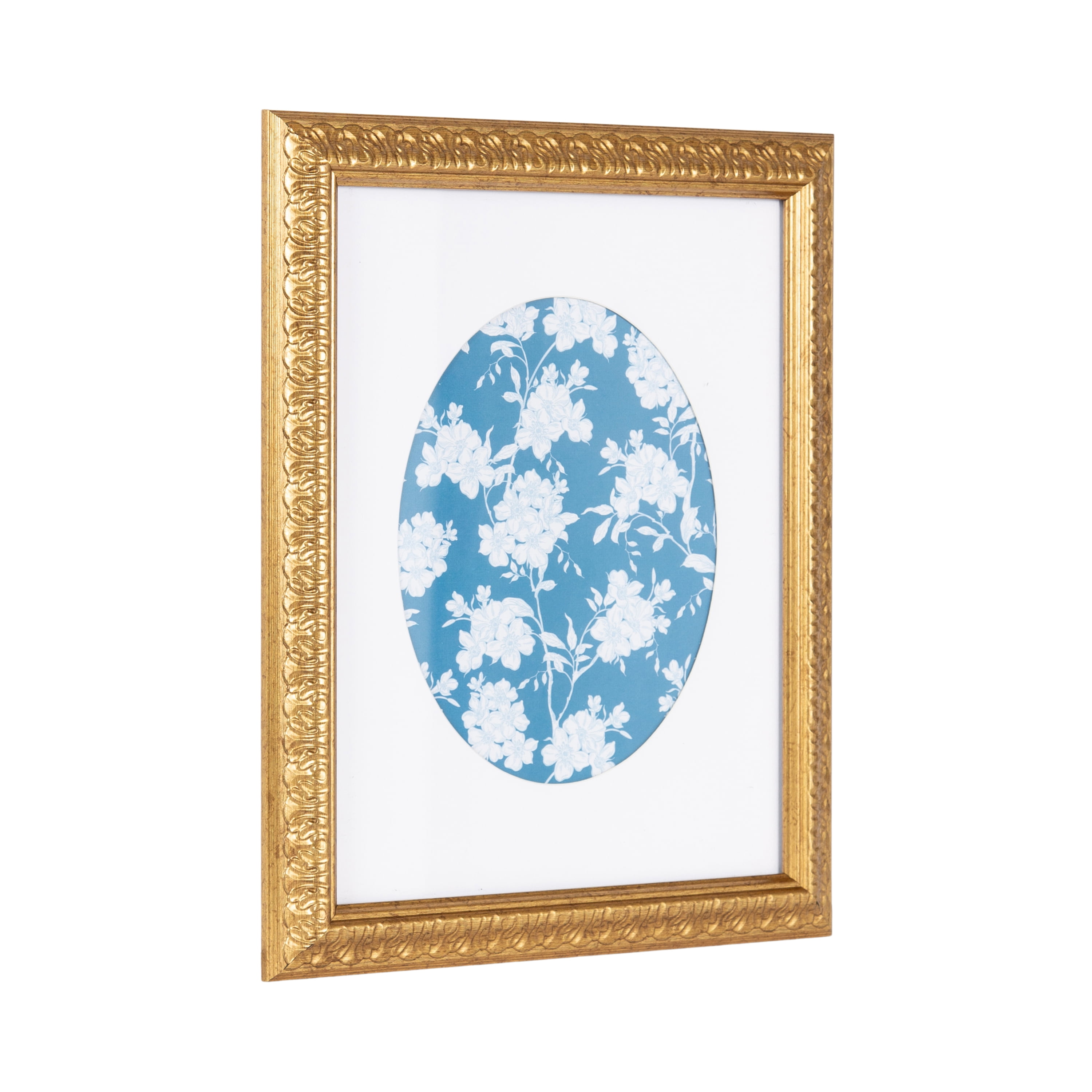 DesignOvation – 8x10 Picture Frame – Ornate Matted Antique Gold Wall Photo Frame