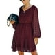 thumbnail image 3 of Vestido de manga larga con cuello en V tul estilo línea A elegante mujer Casual vestido de manga larga puño elástico para dama para vacaciones para Club ANGGREK Otros, 3 of 6