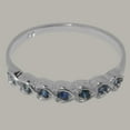 thumbnail image 6 of LBG British Made 10k White Gold Real Genuine Sapphire Womens Eternity Ring - 33 size options - Size 8.25, 6 of 9