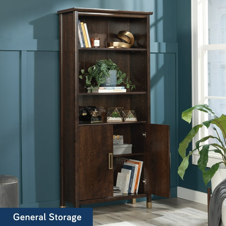 1934 Collection, by SauderBookcase with Doors, Deco Cherry Finish