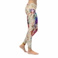 thumbnail image 3 of SUNENAT Fashion Grunge Vintage World Map Stretchy Capri Leggings Skinny Yoga Sports Pants Small, 3 of 4