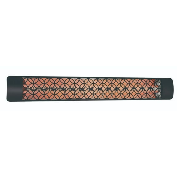 Eurofase Heating - 6000 Watt Electric Infrared Dual Element Heater-480 Voltage-Black Finish-Clover Decorative Fascia
