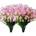 thumbnail image 2 of Morttic 8 Bundles Artificial Daffodils Flowers Faux Plastic Lotus Shrubs UV Resistant No Fade Faux Greenery for Bridal Bouquet Home Garden Hanging Planter Porch Patio Office Wedding Decor (Pink), 2 of 7