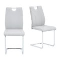 thumbnail image 2 of Ciphrias 37.4 Inch Grey Faux Leather Dining Chairs Set of 2 for Dining Room, 2 of 6