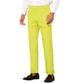 thumbnail image 4 of INSPIRE CHIC Men's Slim Fit Trousers Flat Front Solid Color Business Pants 34 Yellow, 4 of 7