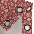 thumbnail image 5 of Ambesonne Holiday Grommet Curtain, Christmas Snowflakes Winter, 50" x 63", White and Vermilion, 5 of 6